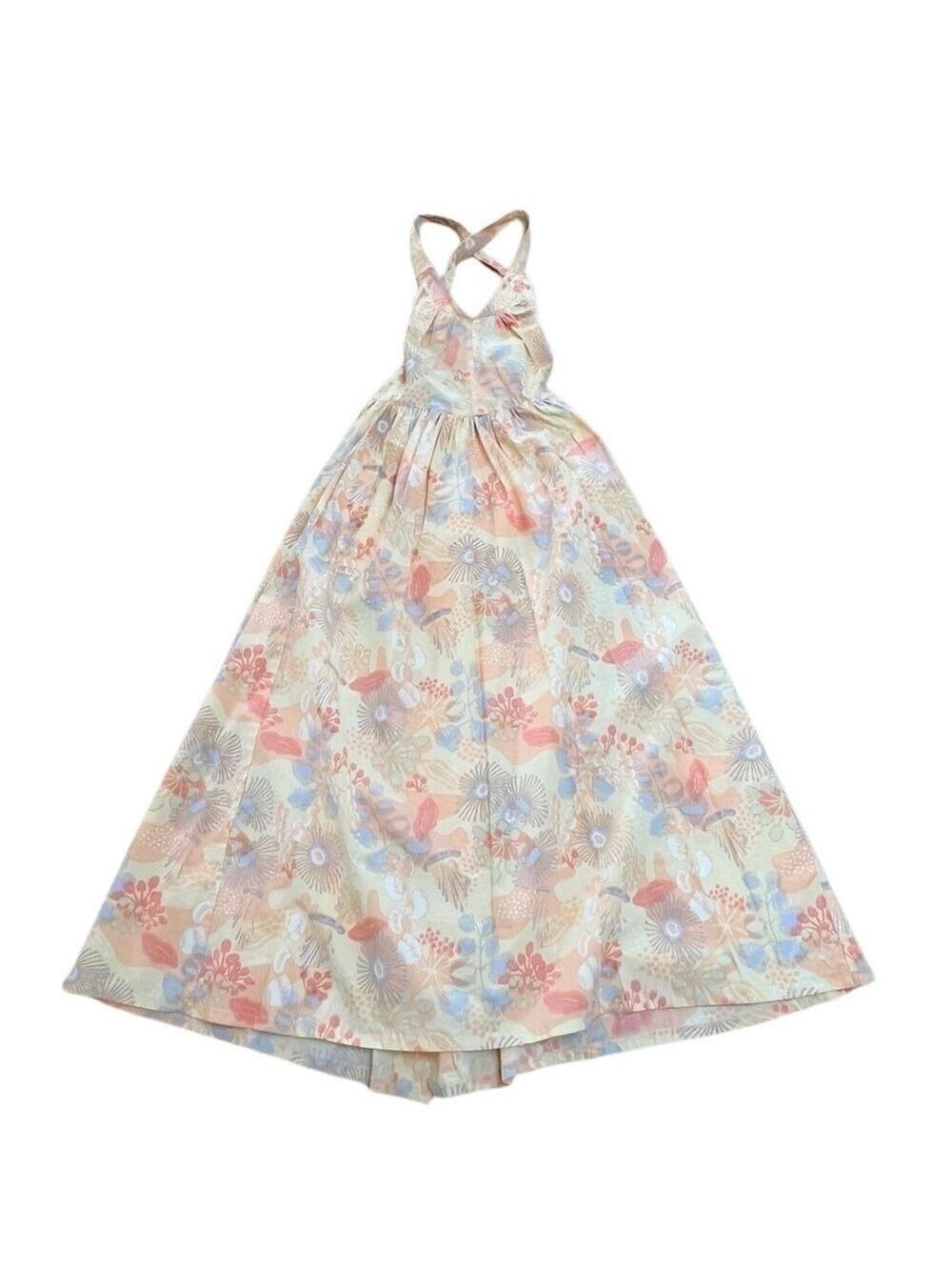 Family Affairs Deep Water Romantic Cotton Summer Maxi Dress - XS